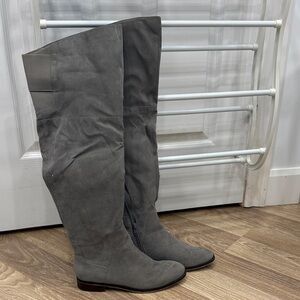 Aldo Gray Suede Over-the-Knee Boots